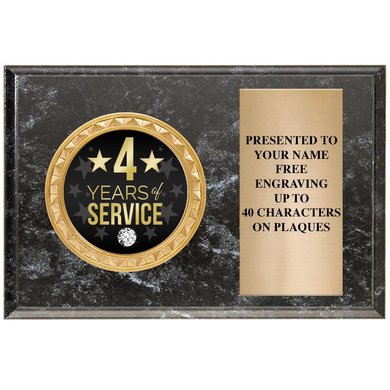 6" X 4" BLACK MBL INSERT PLQ