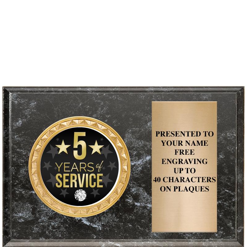 6" X 4" BLACK MBL INSERT PLQ