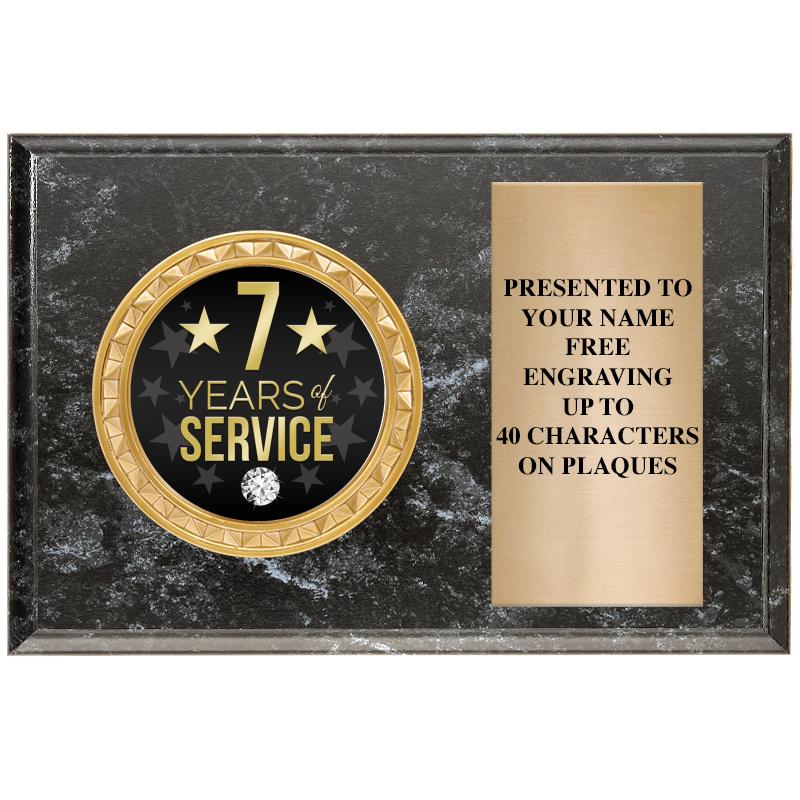 6" X 4" BLACK MBL INSERT PLQ