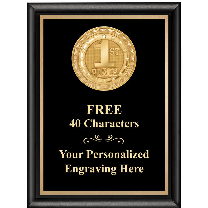 6X8 BLK SHINY EXEC INSERT PLQ