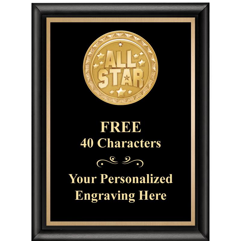 6X8 BLK SHINY EXEC INSERT PLQ