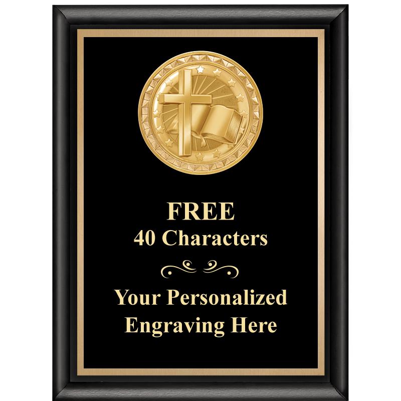 6X8 BLK SHINY EXEC INSERT PLQ