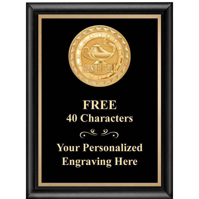 6X8 BLK SHINY EXEC INSERT PLQ