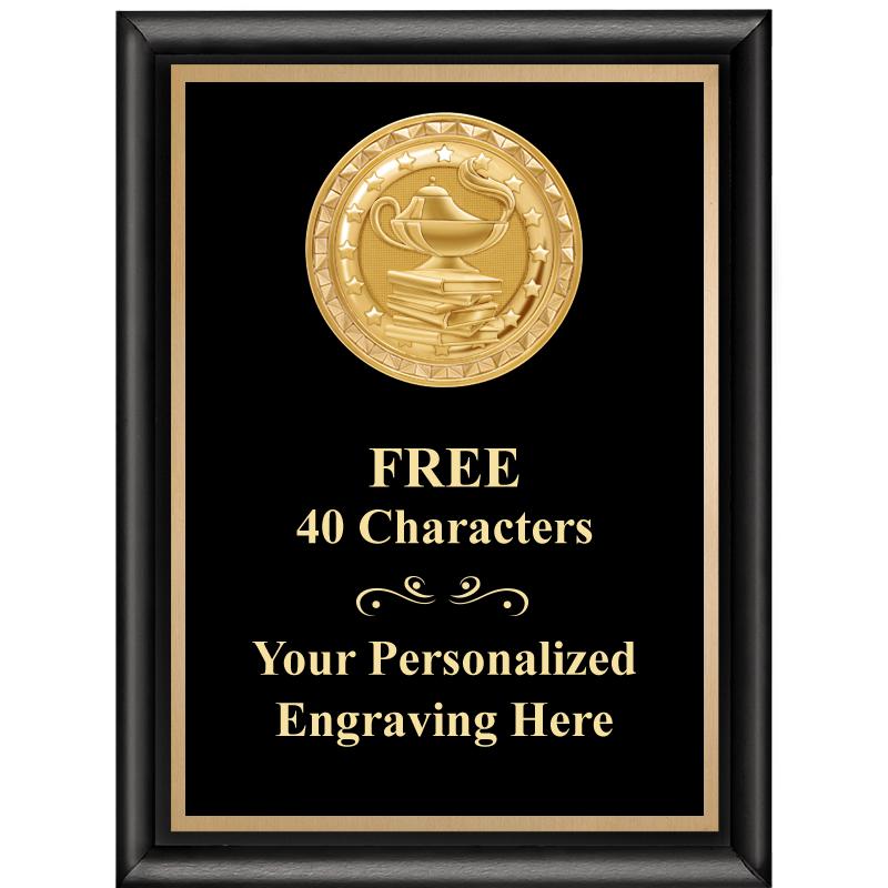 6X8 BLK SHINY EXEC INSERT PLQ