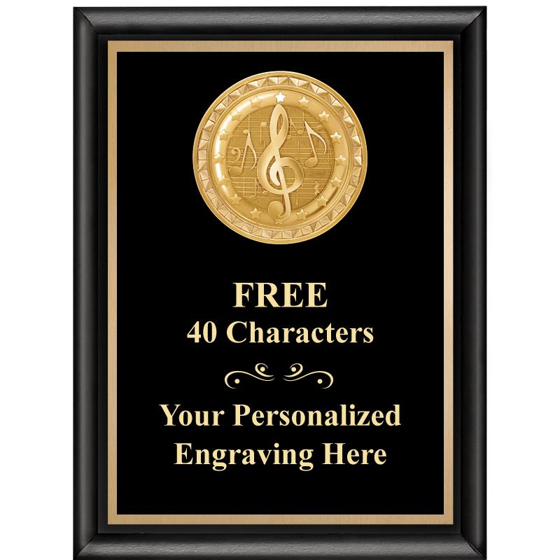 6X8 BLK SHINY EXEC INSERT PLQ