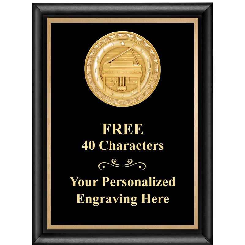 6X8 BLK SHINY EXEC INSERT PLQ