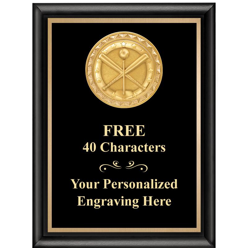 6X8 BLK SHINY EXEC INSERT PLQ