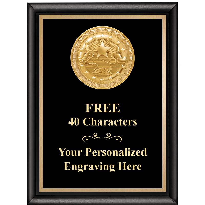 6X8 BLK SHINY EXEC INSERT PLQ