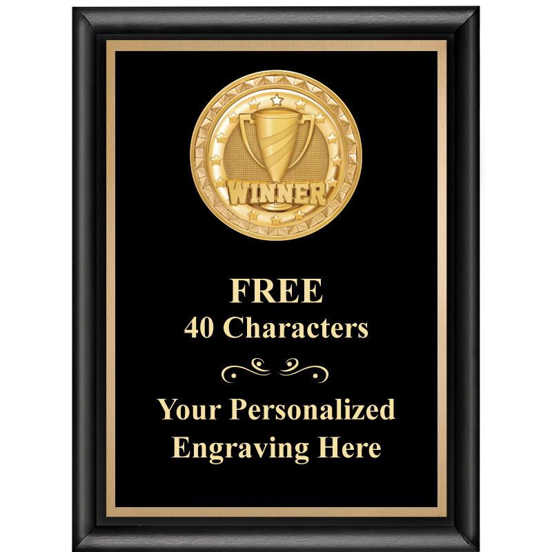 6X8 BLK SHINY EXEC INSERT PLQ