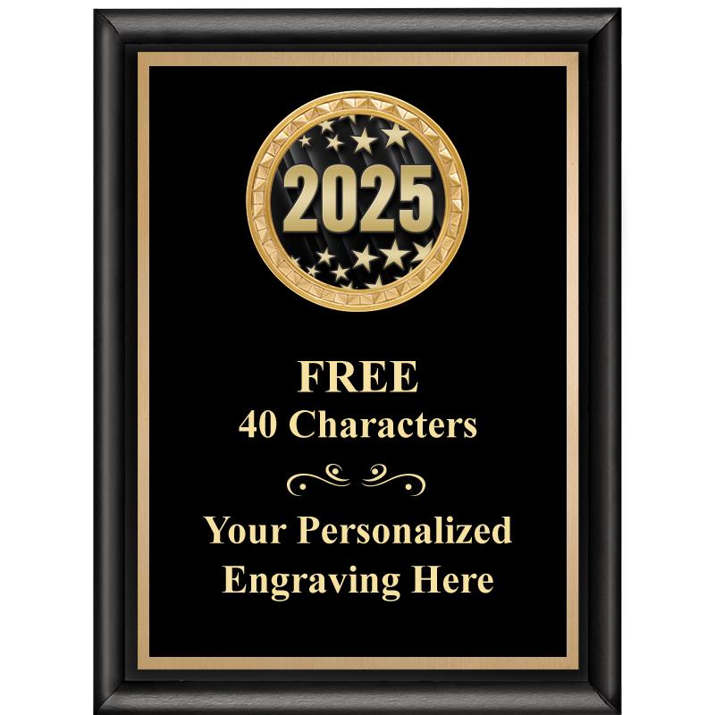 6X8 BLK SHINY EXEC INSERT PLQ