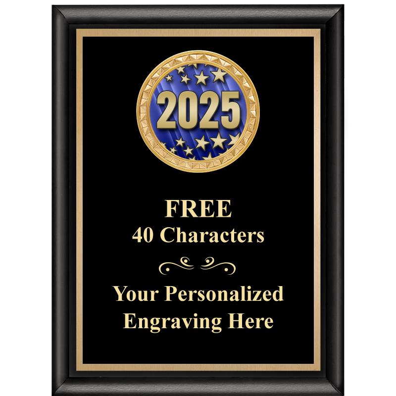 6X8 BLK SHINY EXEC INSERT PLQ