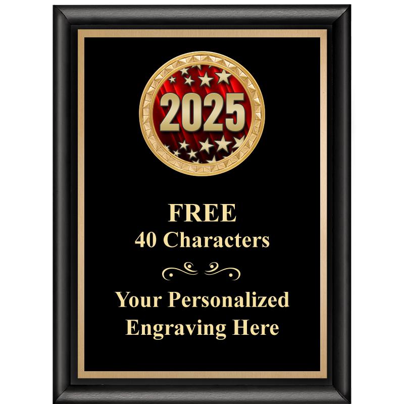 6X8 BLK SHINY EXEC INSERT PLQ