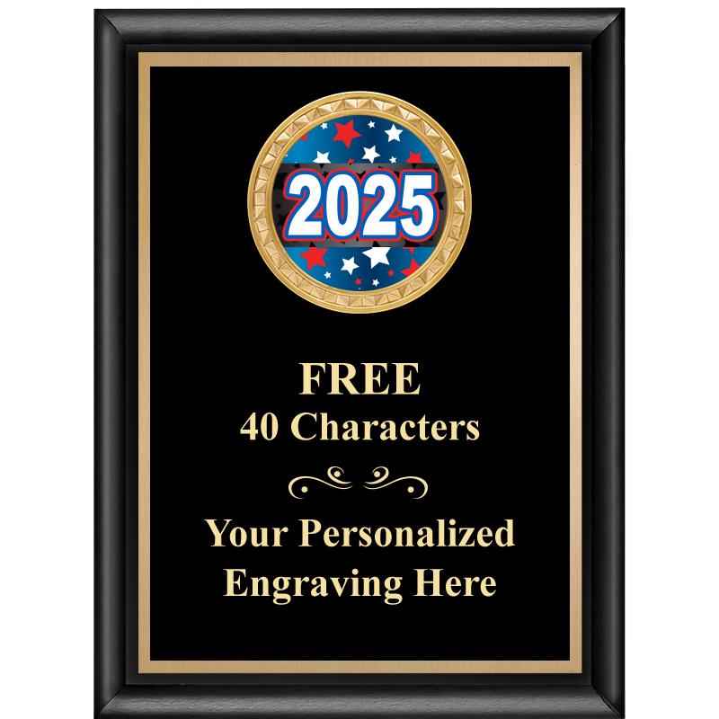 6X8 BLK SHINY EXEC INSERT PLQ