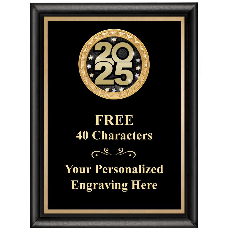 6X8 BLK SHINY EXEC INSERT PLQ