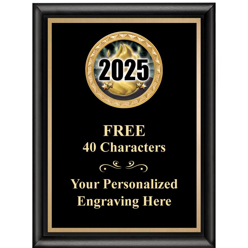 6X8 BLK SHINY EXEC INSERT PLQ