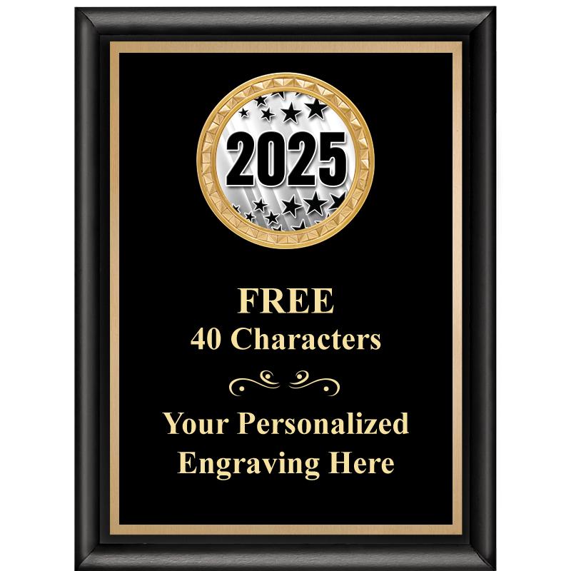 6X8 BLK SHINY EXEC INSERT PLQ