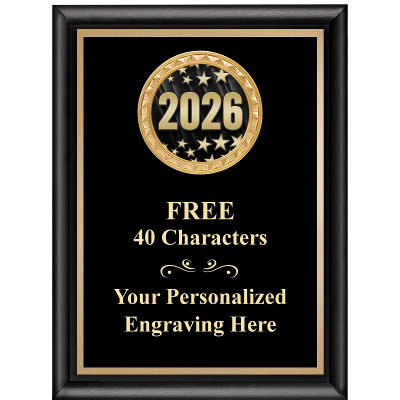 6X8 BLK SHINY EXEC INSERT PLQ