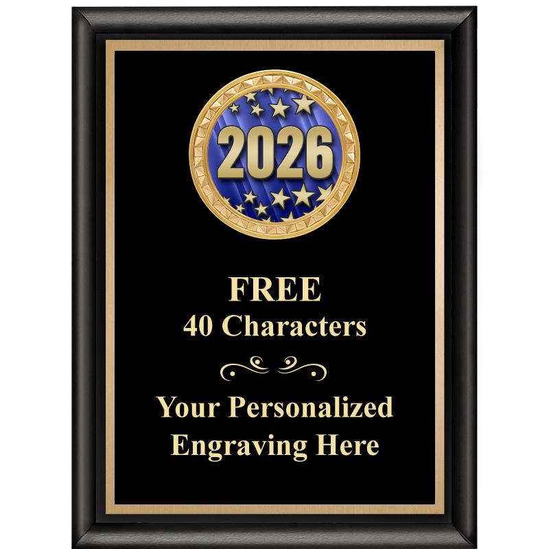 6X8 BLK SHINY EXEC INSERT PLQ