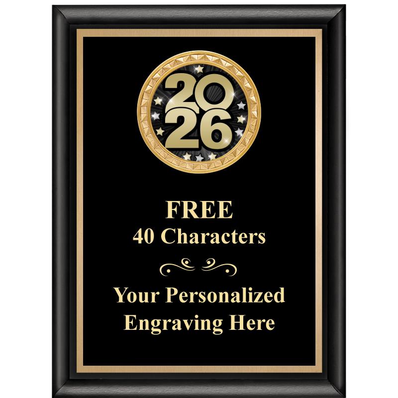 6X8 BLK SHINY EXEC INSERT PLQ