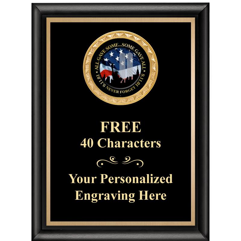 6X8 BLK SHINY EXEC INSERT PLQ