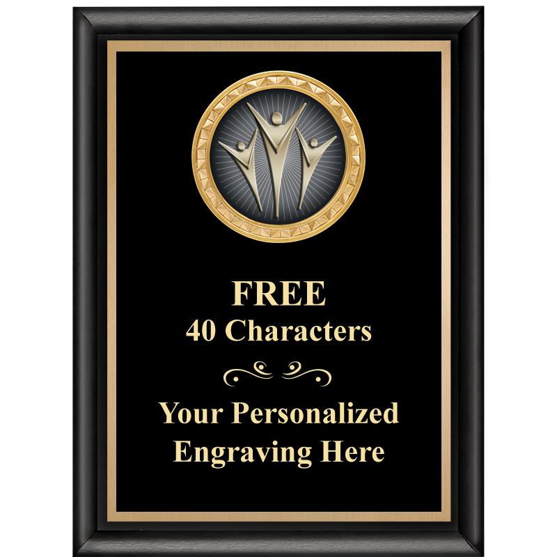 6X8 BLK SHINY EXEC INSERT PLQ