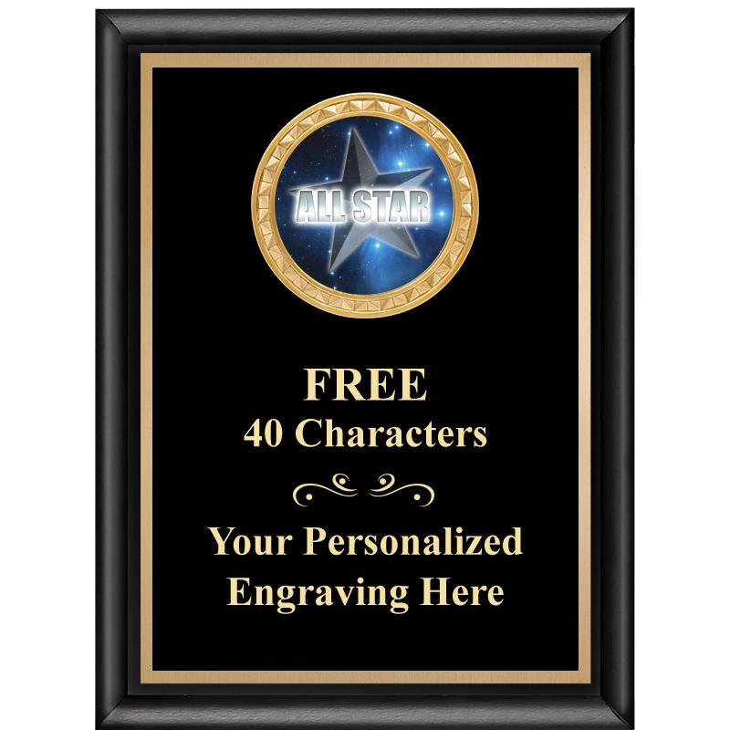 6X8 BLK SHINY EXEC INSERT PLQ