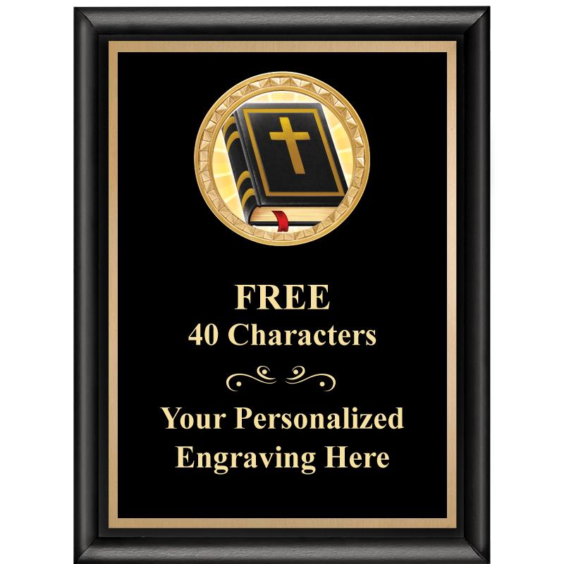 6X8 BLK SHINY EXEC INSERT PLQ