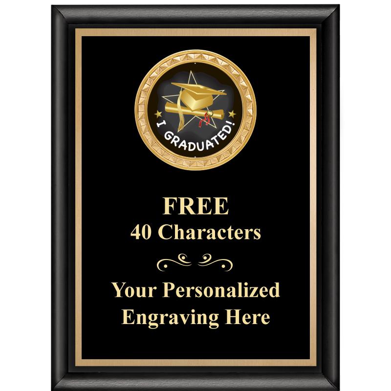 6X8 BLK SHINY EXEC INSERT PLQ