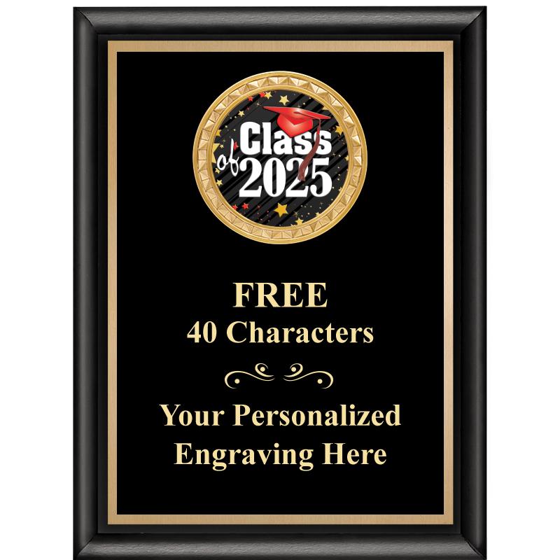 6X8 BLK SHINY EXEC INSERT PLQ