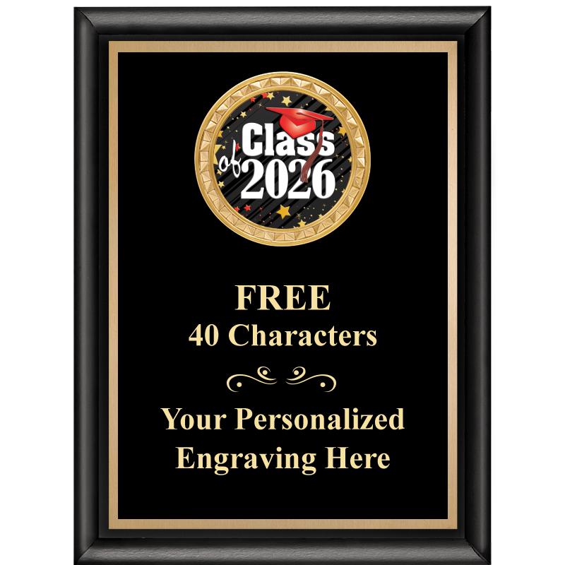 6X8 BLK SHINY EXEC INSERT PLQ