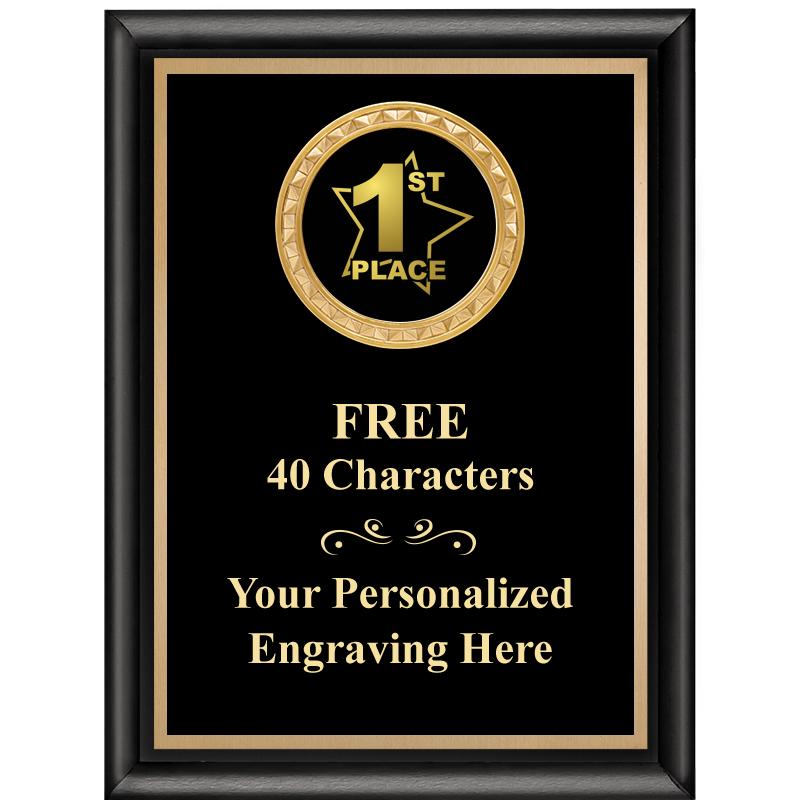 6X8 BLK SHINY EXEC INSERT PLQ