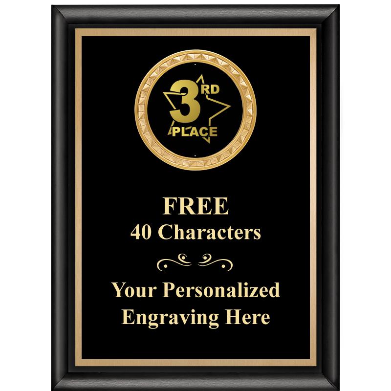 6X8 BLK SHINY EXEC INSERT PLQ