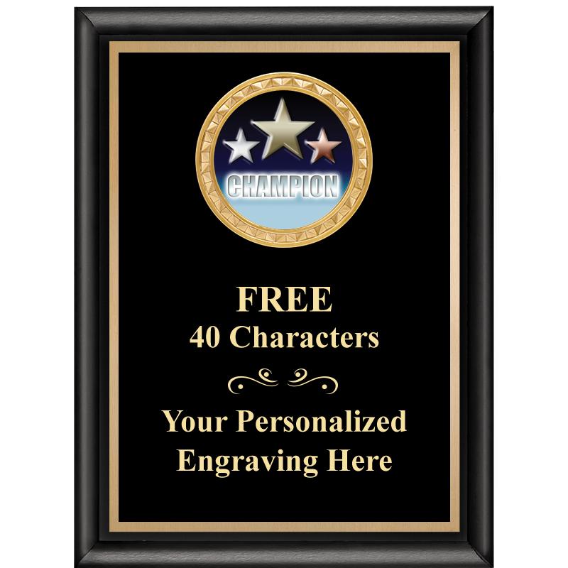 6X8 BLK SHINY EXEC INSERT PLQ