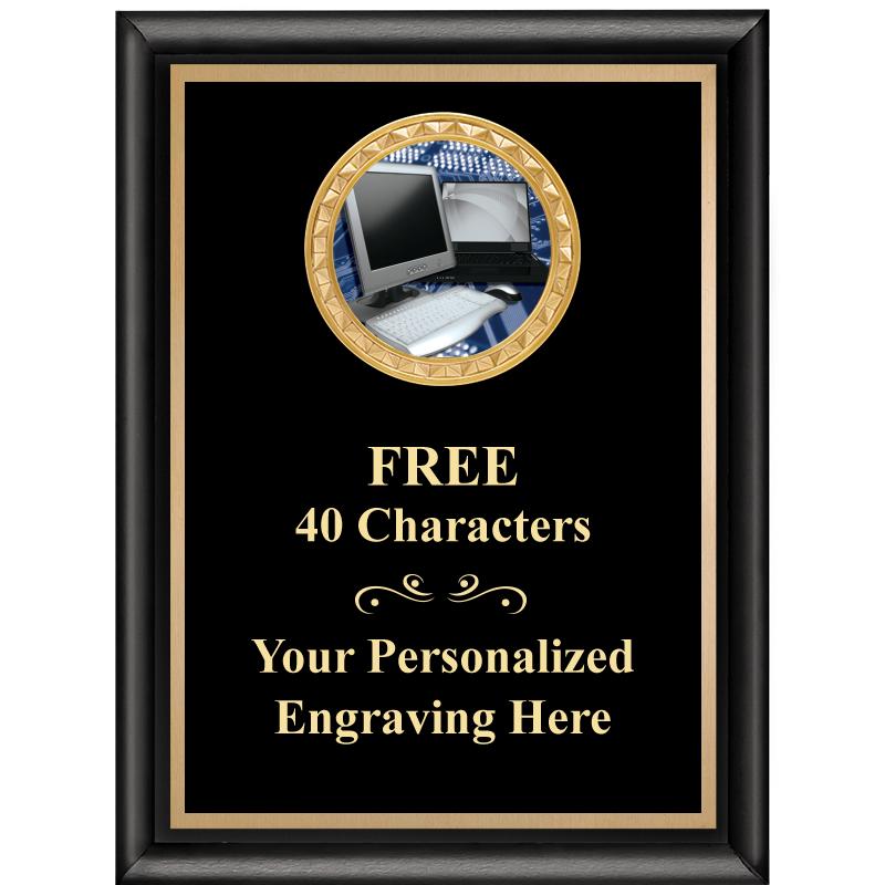 6X8 BLK SHINY EXEC INSERT PLQ