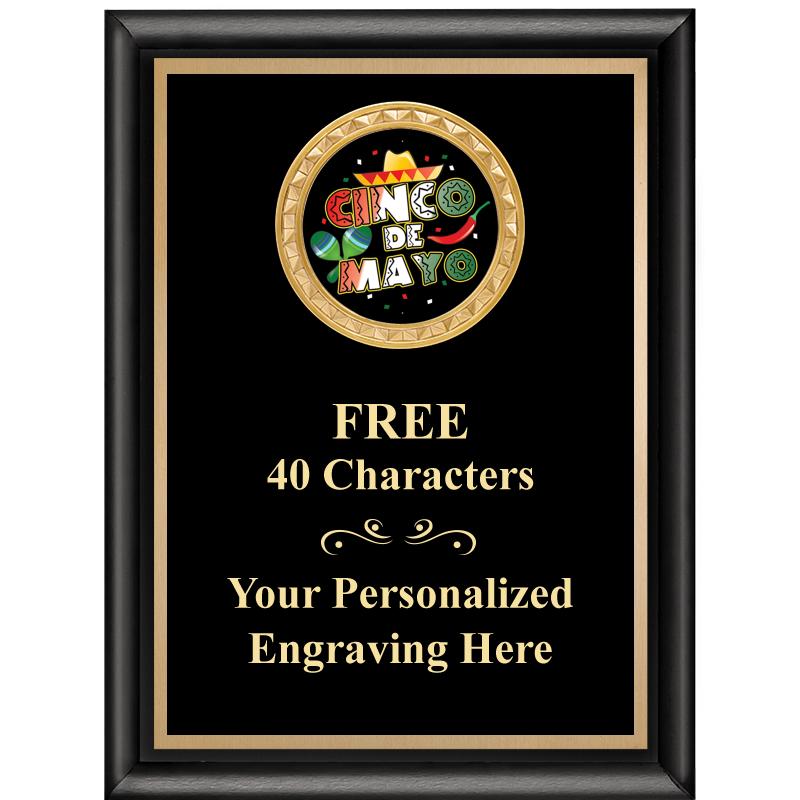 6X8 BLK SHINY EXEC INSERT PLQ