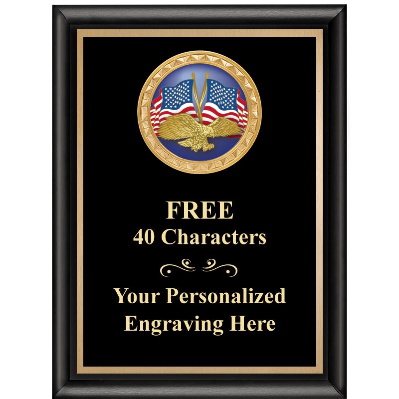 6X8 BLK SHINY EXEC INSERT PLQ