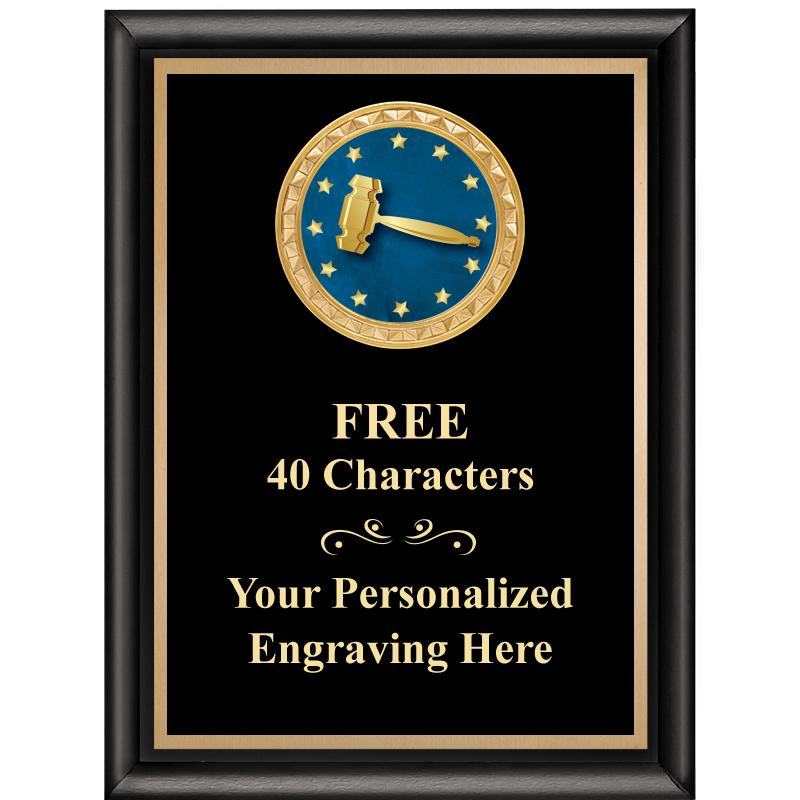 6X8 BLK SHINY EXEC INSERT PLQ