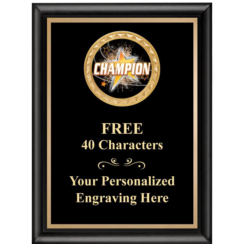 6X8 BLK SHINY EXEC INSERT PLQ