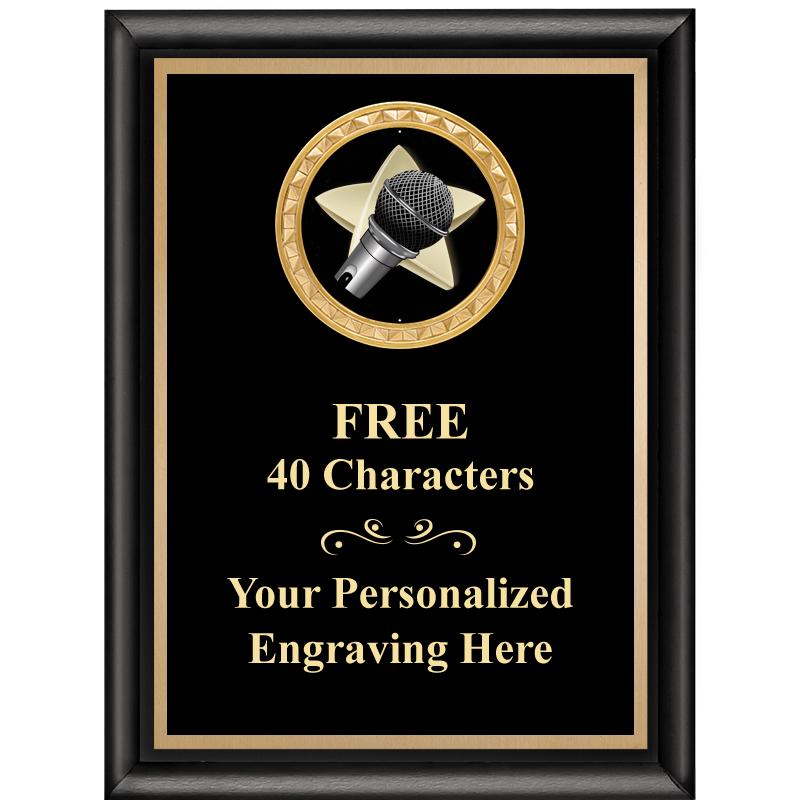 6X8 BLK SHINY EXEC INSERT PLQ