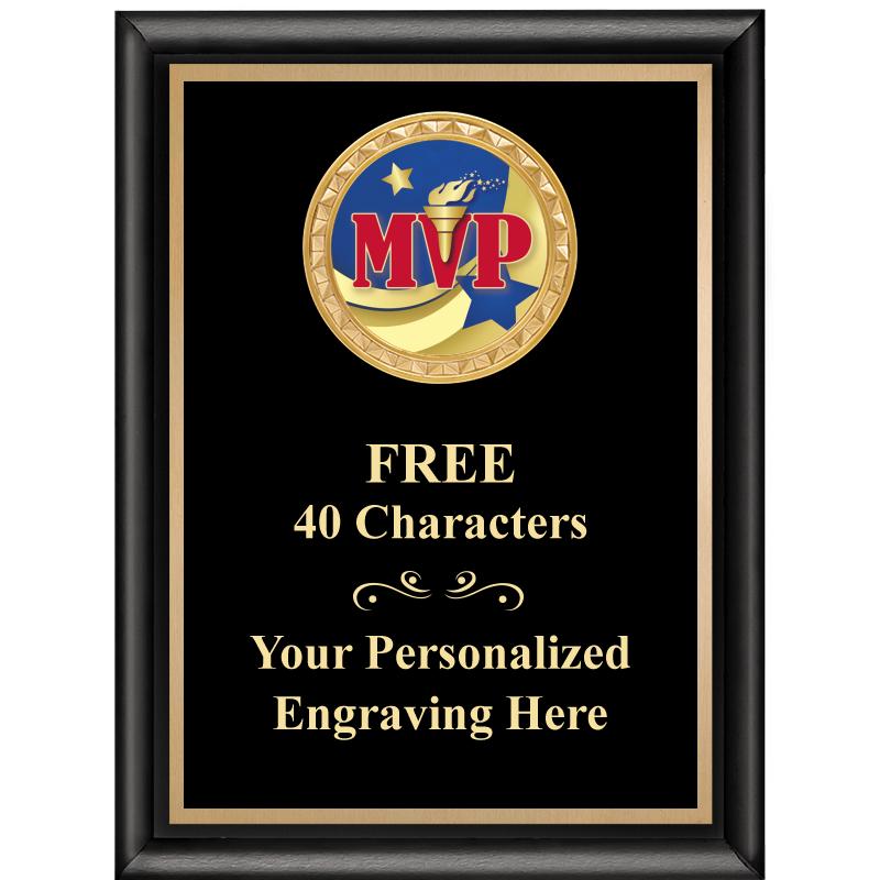 6X8 BLK SHINY EXEC INSERT PLQ