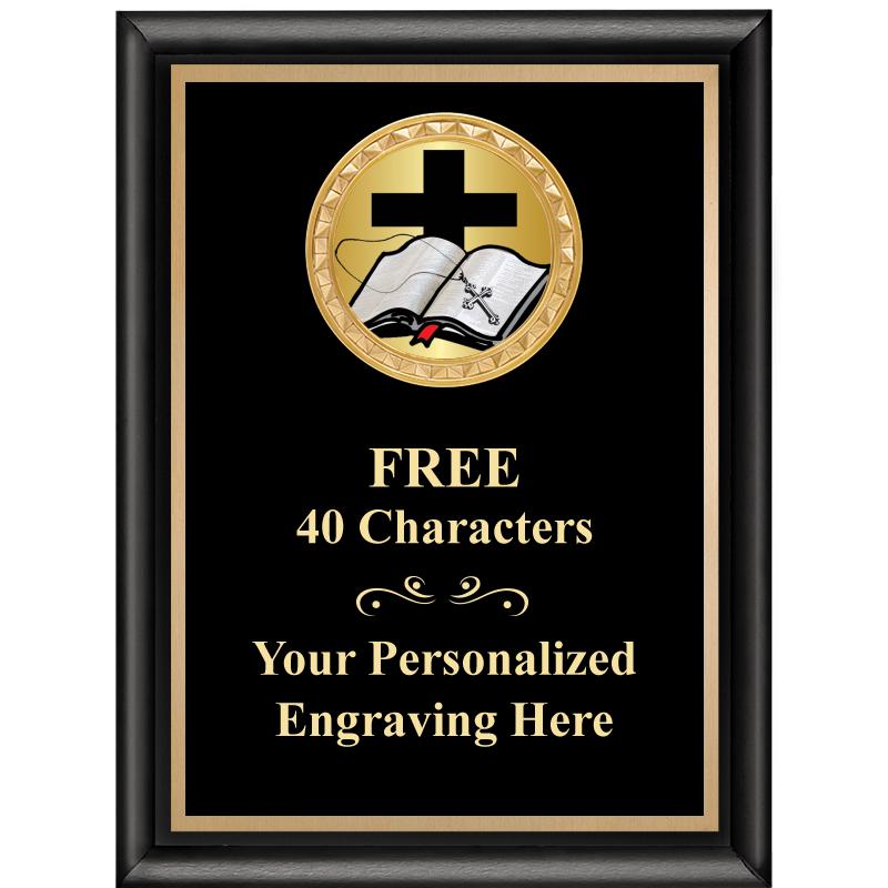 6X8 BLK SHINY EXEC INSERT PLQ