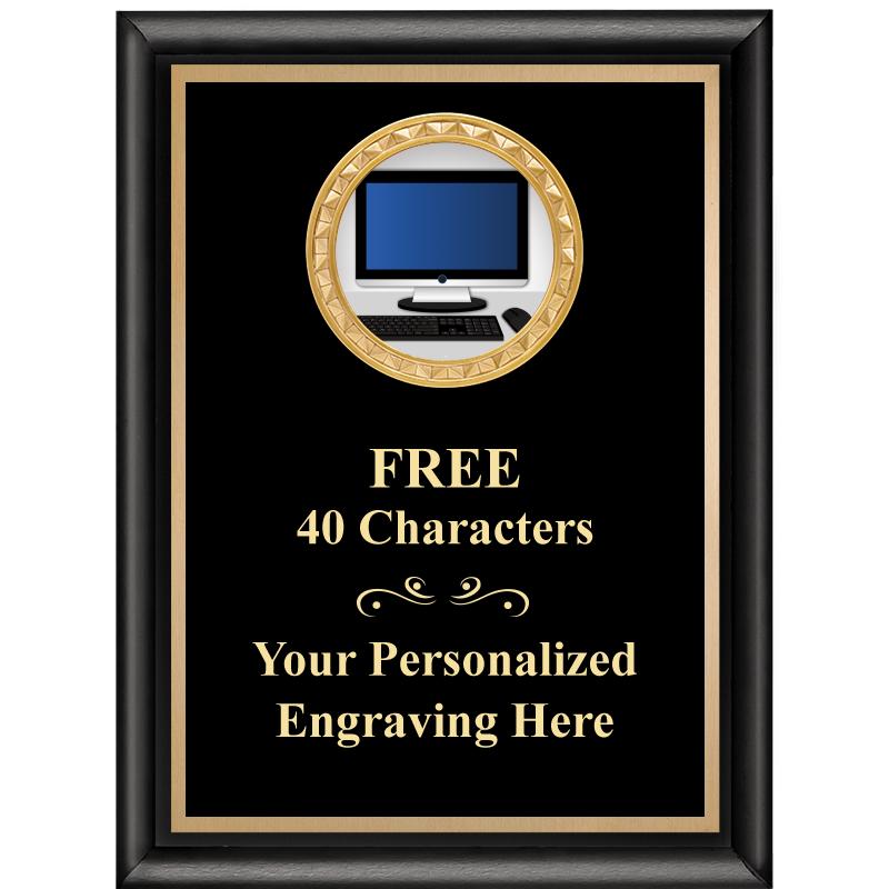 6X8 BLK SHINY EXEC INSERT PLQ