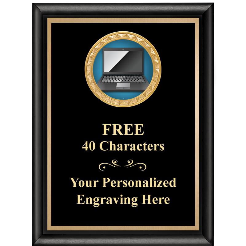 6X8 BLK SHINY EXEC INSERT PLQ