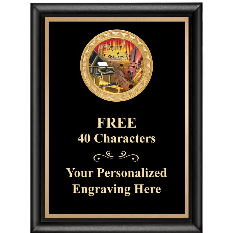 6X8 BLK SHINY EXEC INSERT PLQ