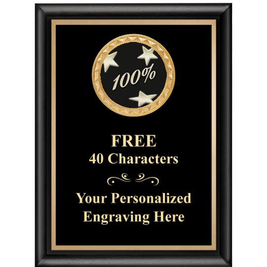 6X8 BLK SHINY EXEC INSERT PLQ