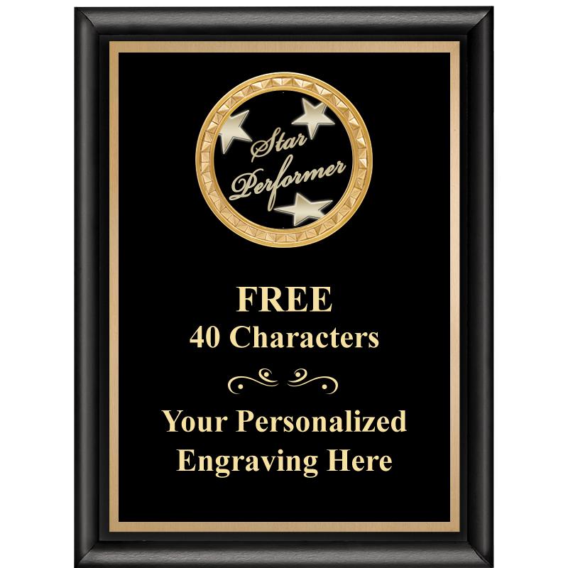 6X8 BLK SHINY EXEC INSERT PLQ