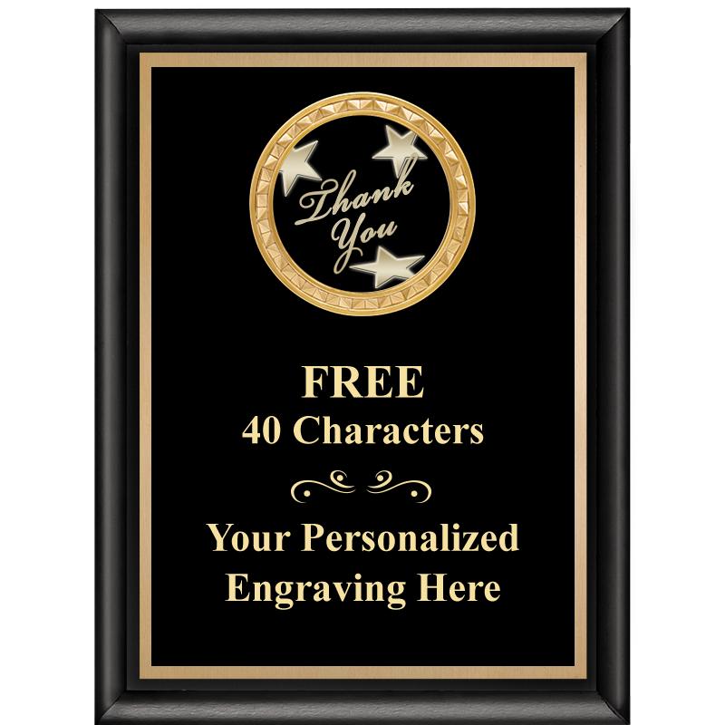 6X8 BLK SHINY EXEC INSERT PLQ