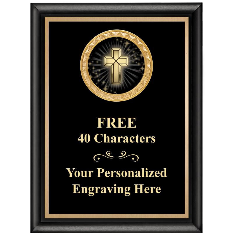 6X8 BLK SHINY EXEC INSERT PLQ