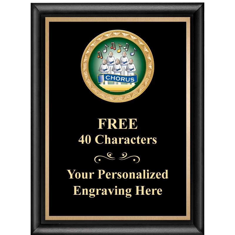 6X8 BLK SHINY EXEC INSERT PLQ