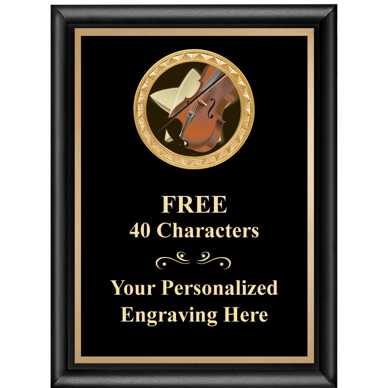 6X8 BLK SHINY EXEC INSERT PLQ